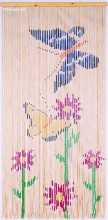 Bamboo Butterflies Beaded Door Curtain
