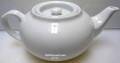 Large Flat White Tea Pot